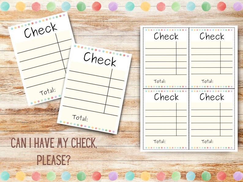 Printable Menus for Pretend Play, Imagination Props, Pretend Play ...