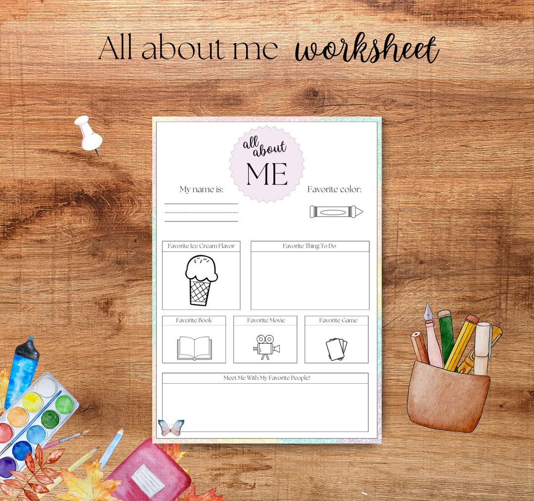 Rainbow All About Me Worksheet Printable All About Me - Etsy