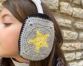 Housses tricotées pour casque Airpods Max, Etui crocheté pour AirPods Max, Housse AirPod Max, Étoile de lune avec motif