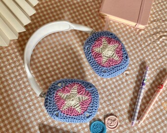 Housses tricotées pour casque Airpods Max, Etui crocheté pour AirPods Max, Housse AirPod Max, Étoile de lune avec motif
