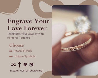 Service de gravure, Gravure sur mesure, Gravure de bagues personnalisées professionnelle, Gravure pour alliances/bagues de mariage