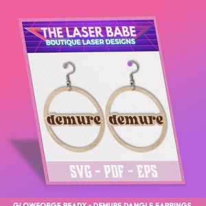 Glowforge bereit Demure Ohrringe SVG - Laser Cut Datei für schicken Schmuck | svg, eps, pdf für xtool cricut und andere Handwerksausstecher