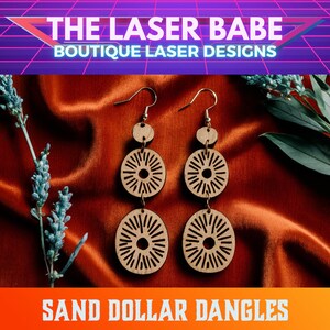Träörhängen i Sand Dollar-stil - Strandinspirerade laserskurna hängen