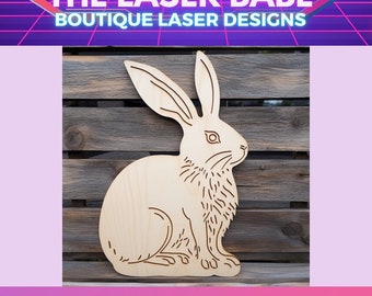 Spring Easter Bunny Cut File, DIY Craft Pattern (SVG for Cricut & Glowforge)