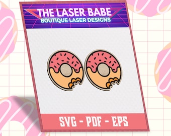 Donut Earrings Design: Mini Foodie Studs (SVG PDF EPS Download)