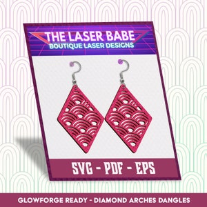 Diamond Arches Ohrringe | SVG PDF PDF | Glowforge, Cricut, Silhouette, Xtool Bereit | Bogen Geometrie Chic | Sofort Download