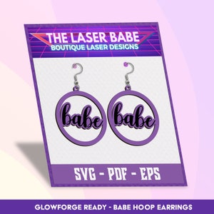 Babe Statement Ohrringe | SVG PDF PDF | Glowforge Bereit | Moderne schicke Laser geschnitten Schmuck Design | Sofort Download