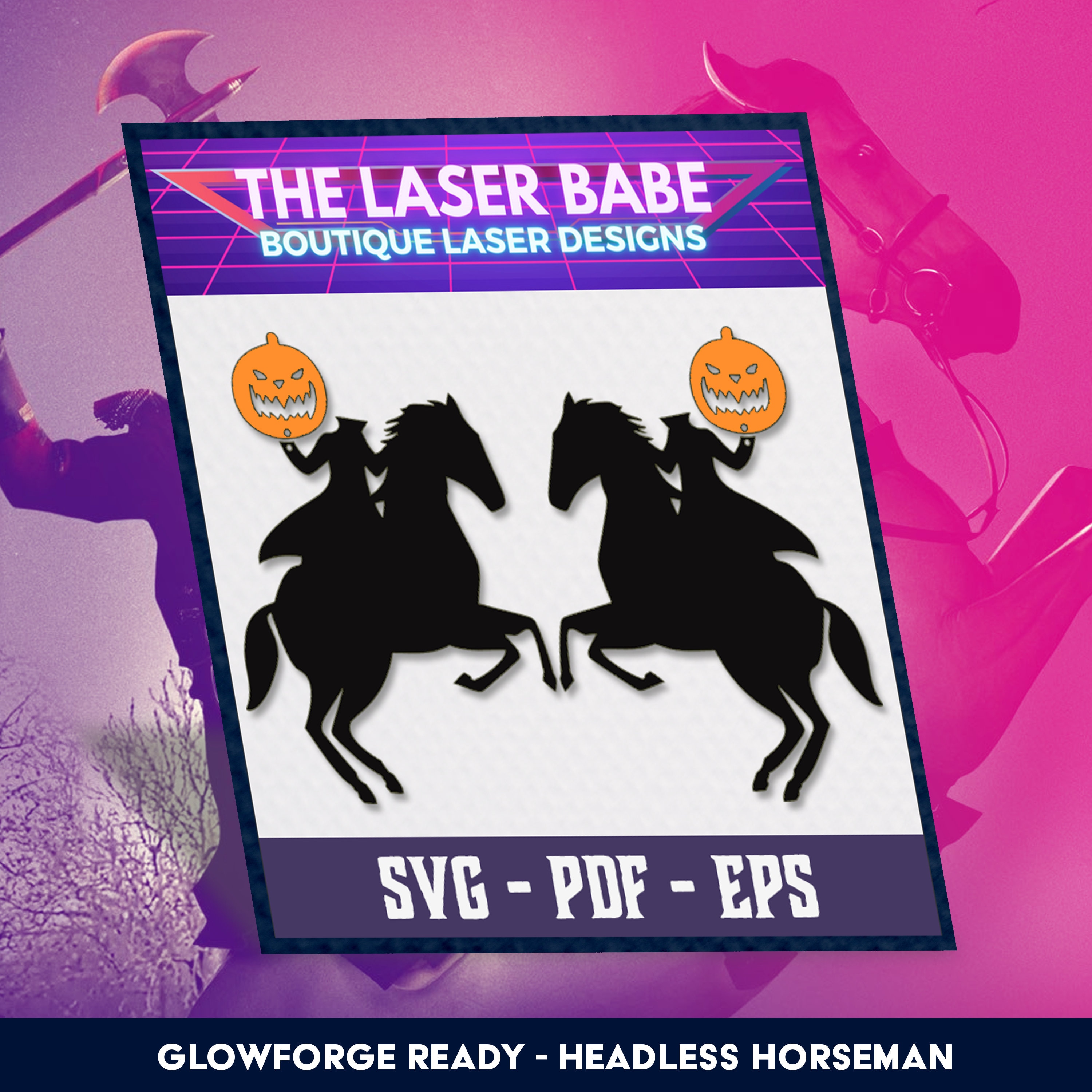 Headless Horseman Earrings Cut File: Sleepy Hollow Laser Design