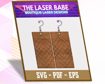 Geometric Rectangles | SVG PDF EPS | Laser Cutter Ready | Modern Geometric Earrings | Instant Download