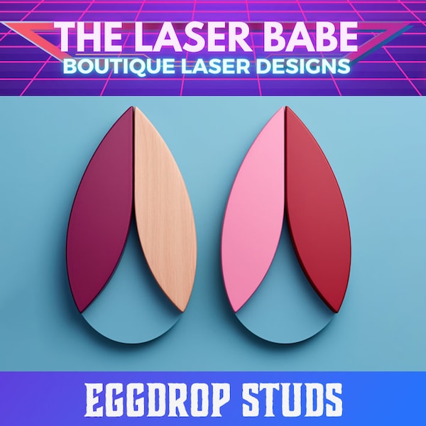 Layered Teardrop EggDrop Stud Earrings - diy Laser Cut Pattern SVG EPS PDF - Glowforge Xtool Compatible