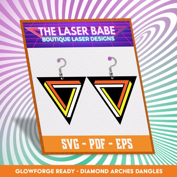 Escher Triangles Earrings | SVG PDF EPS | Glowforge, Cricut, Silhouette, Xtool Ready | Geometric Illusion | Instant Download