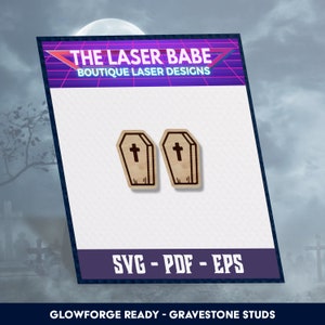 Spooky Grave-grafsteen Halloween-oorknopjes | Digitale download | Glowforge klaar svg pdf eps-bestand | xtool-snijbestand