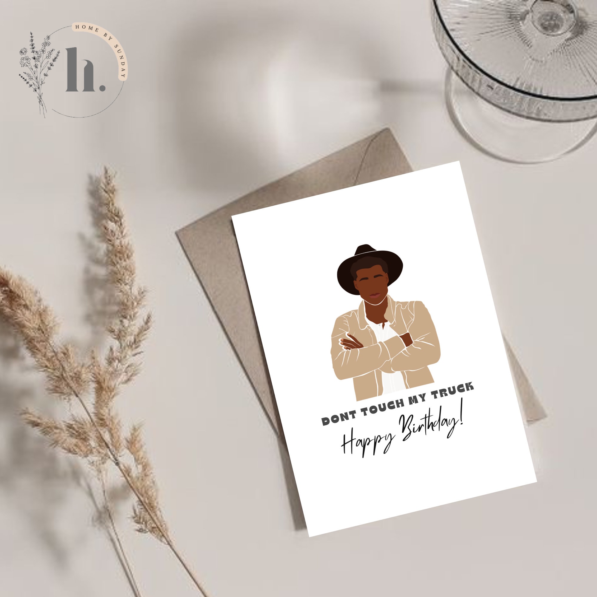 Don’t touch my truck, Country music fan, Breland, Happy birthday, Western themed card, Birthday card for friend, Made to order.