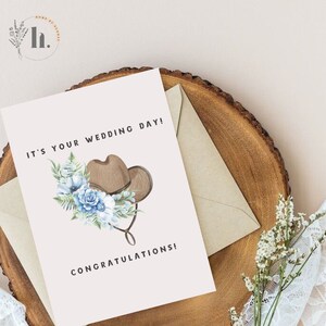 It’s your wedding day, Wedding card, Western themed wedding, Occasion card, Congratulations, Made to order.