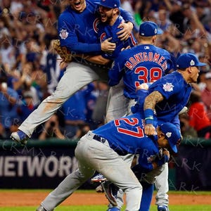 Los Chicago Cubs celebran su victoria en la Serie Mundial de 2016.