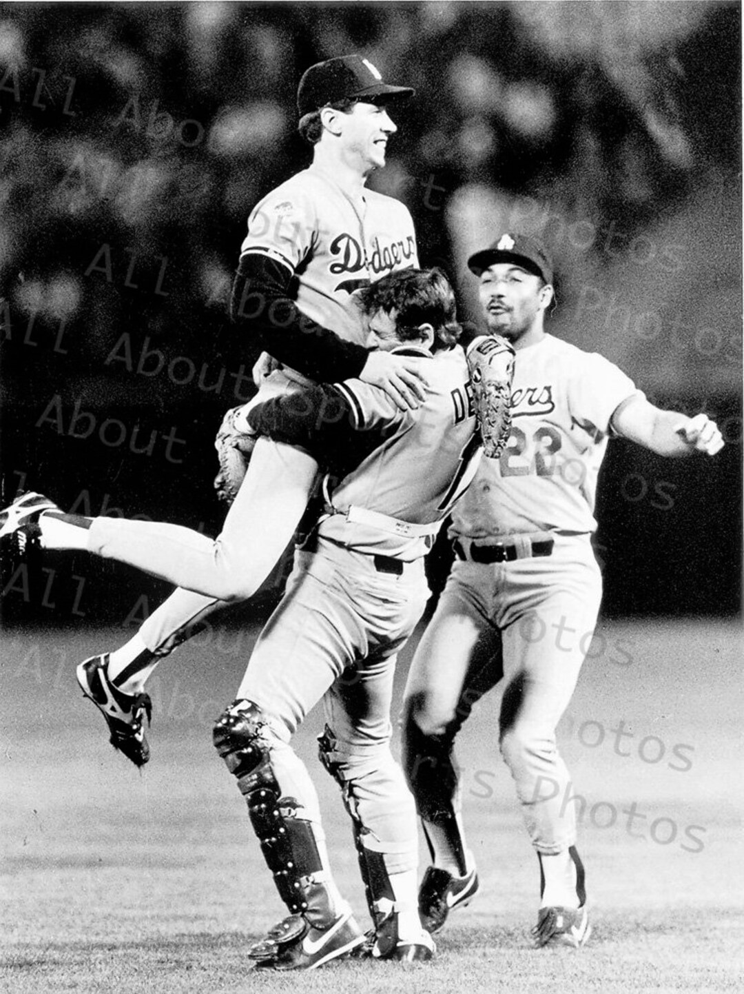 Rick Dempsey Hoists World Series MVP Orel Hershiser Into the Air After