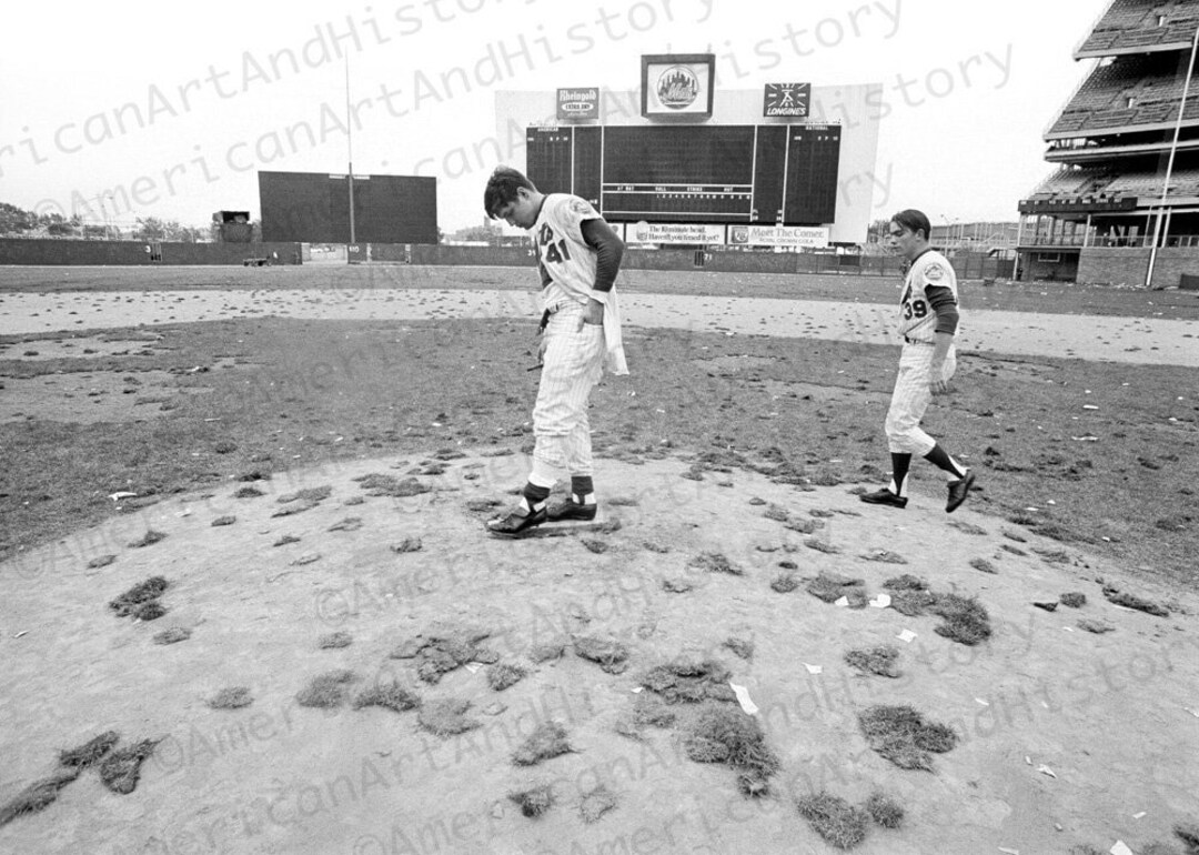 Tom Seaver and Gary Gentry Survey the Aftermath of Their 1969 World
