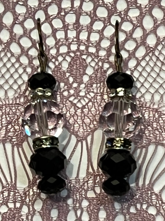 Cut Crystal Drop Earrings - image 2