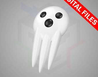 Spilla a forma di teschio di Death The Kid [File STL] - Soul Eater