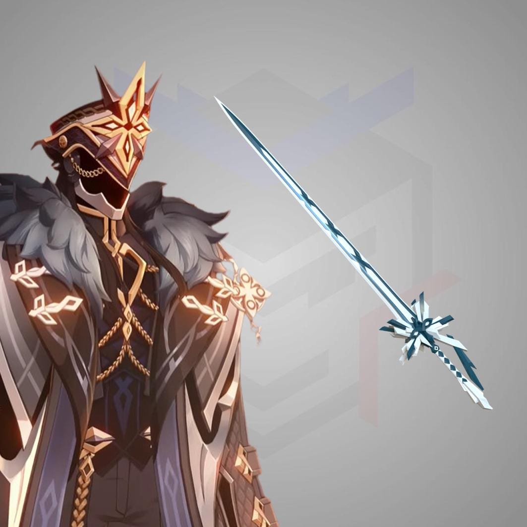 La spada del Capitano "Antumbra" [file STL] - Genshin Impact