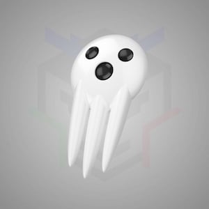 Peut inclure: Crâne blanc avec trois pointes et des yeux noirs. Le crâne a une expression surprise.