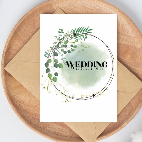 Wedding decline card | RSVP | Wedding | We decline