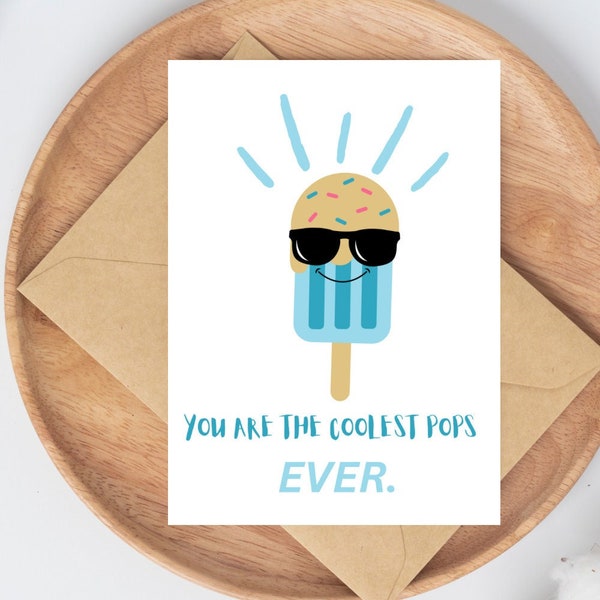 Pops Birthday Card | Pops Father’s Day Card | Pops Pun Card | Best Pops Ever Card | Fathers day Card | Birthday card for Dad