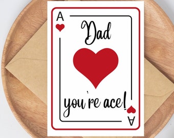 Funny Fathers Day Card | Dad you’re ace card | Fathers day card | Birthday card for Dad | For Him | Dad Card | Ace