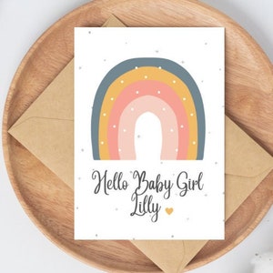 New baby Girl card, New baby card, Baby girl card, personalised baby girl, welcome to the world card