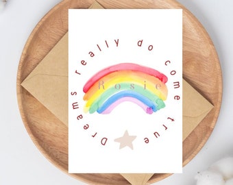 Personalised Rainbow Baby Card - Rainbow New Baby Card - New Baby Card Baby Girl or Boy- Rainbow baby card - After every storm