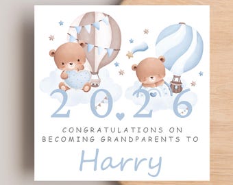 New Grandparents card 2025/ 2026 | Congratulations on becoming Grandparents card | New Grandson