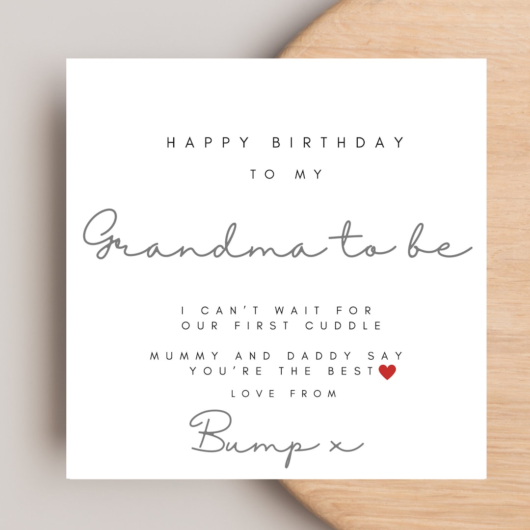 Grandma to Be Card, Grandma Birthday Card From Bump Etsy — free download