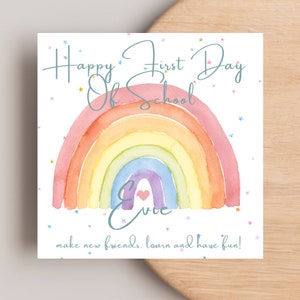 Happy First Day Of School Card, Personalised School Card, Daughter, Niece, Granddaughter First Day Of Primary School Card