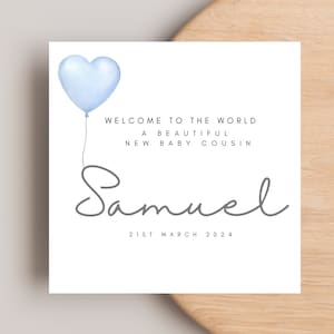 Personalised Cousin,New baby cousin card - To My Cousin Card,Rainbow Birthday Card, Card For Cousin, Baby Cousin Card