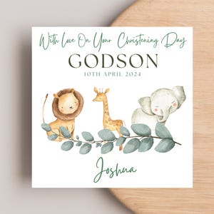 Christening Card for Godson, Godson Keepsake Christening Card, Personalised Godson Christening Card