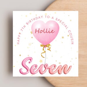 Personalised Cousin Birthday Card, Birthday Card for Girl Cousin, Cousin Birthday Cards, any age