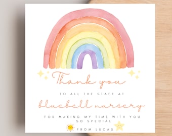 Thank you keyworker card, Thank you Nursery Teacher Card, Thank you Teacher personalised card