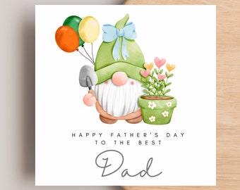 Fathers Day Card, Gardening Gonk Father’s Day Card, Gnome Fathers Day Card, Fathers day card for Dad, Best Dad, Fathers Day Gift