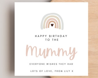 Mummy Birthday Card, Cute Mummy Birthday Card, Personalised Birthday Card for Mum