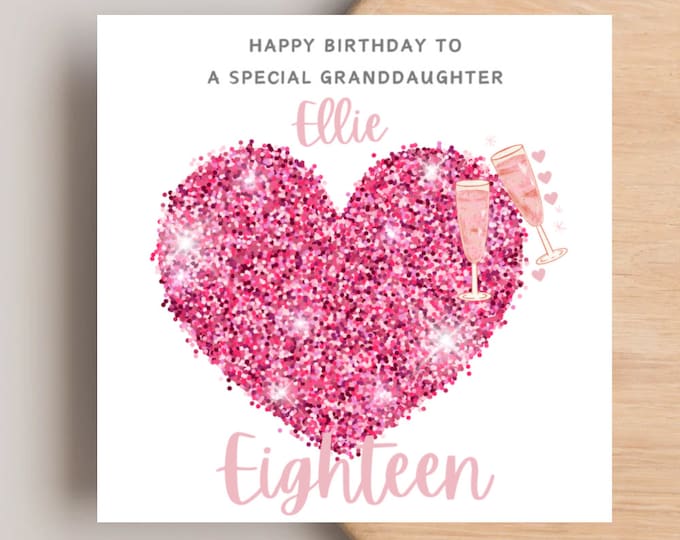 18th Birthday Card for Granddaughter Daughter Niece, 18th Birthday Card ...