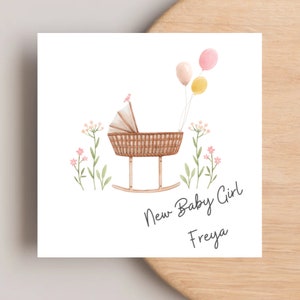 New Baby Girl Card, Personalised New Baby Girl, New Baby Card, Baby Girl Card, Welcome To The World Card Her