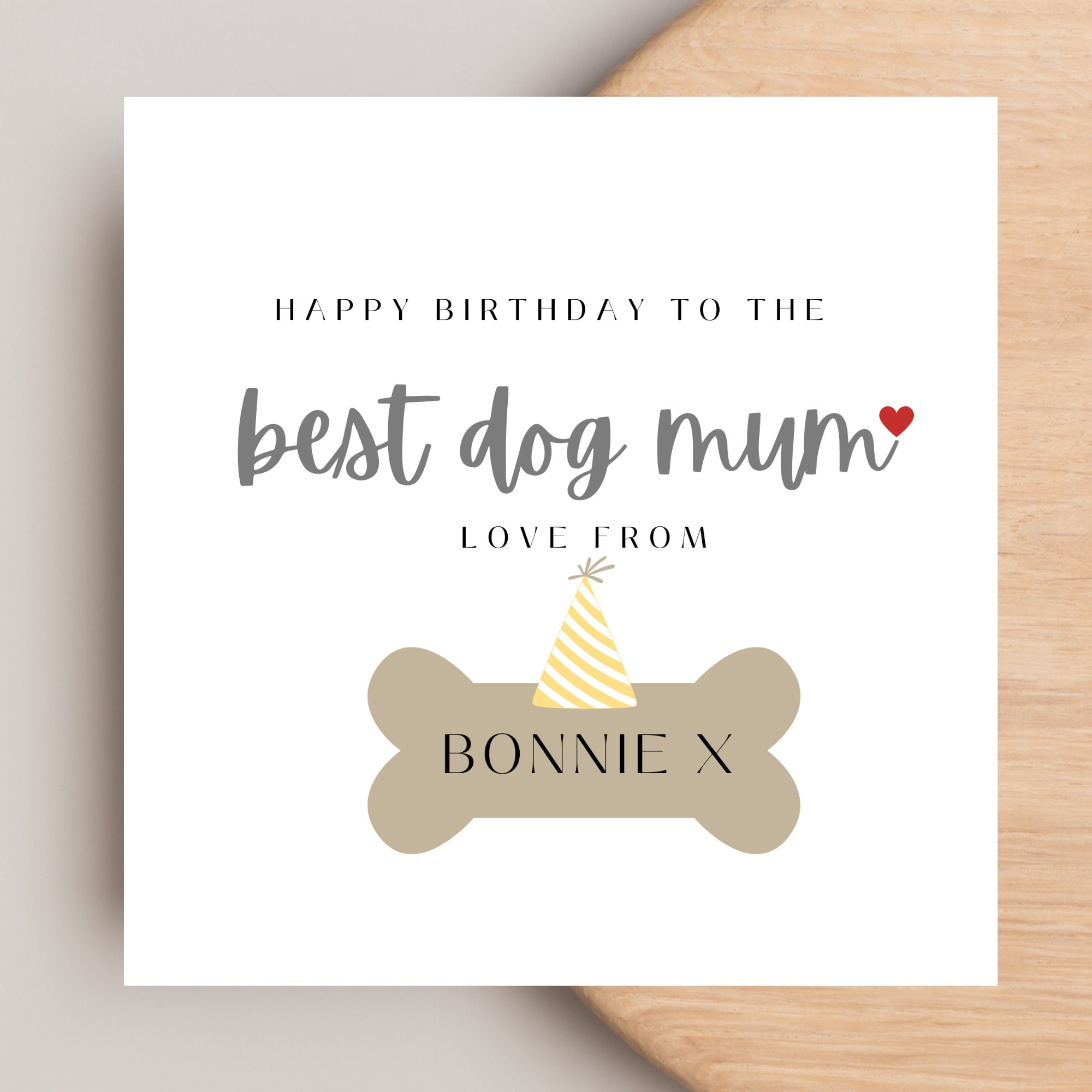 Dog Mum Birthday Card, Birthday Card From the Dog, Personalised Dog ...