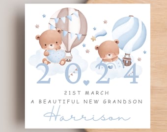 New Grandson Card, New Baby Grandson, Personalised Grandson Card, New Baby Grandson