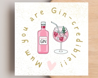 Gin and Tonic Mother's day card - Mum's Gin and Tonic Birthday card - Gin Pun - Gin Lovers - Gin Card -