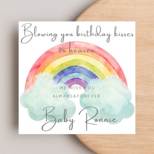 Angel Baby Birthday Card, Heavenly Birthday Card, Birthday Card To Heaven, Stillbirth Card, Miscarriage Card, Childloss Birthday Card