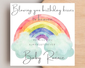 Angel Baby Birthday Card, Heavenly Birthday Card, Birthday Card To Heaven, Stillbirth Card, Miscarriage Card, Childloss Birthday Card