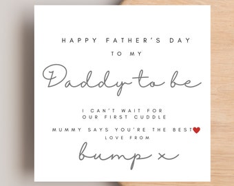 Father's Day Card from Bump card - to daddy from bump - love from bump card, bump fathers day card, Daddy to be Fathers Day Card