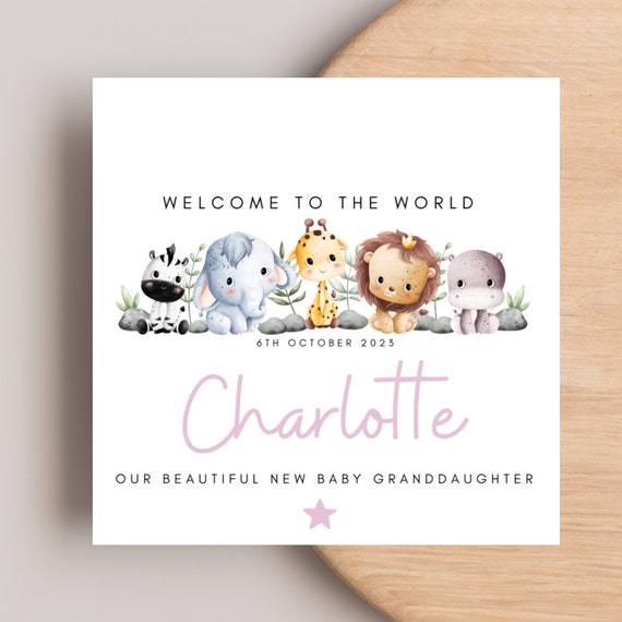 New Granddaughter Card, Welcome to the world Granddaughter, Granddaughter Personalised Card, New Baby Granddaughter Card For Her