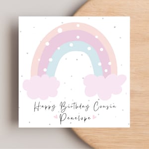Personalised Cousin Birthday card - Birthday card for cousin - Cousin - Birthday card - Typed inside or blank