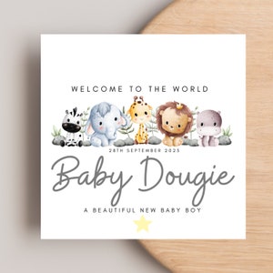 New Baby Boy Card, Welcome To The World Card Boy, New Nephew Card, New Grandson Card, New Baby Boy Gift, Newborn Card Personalised